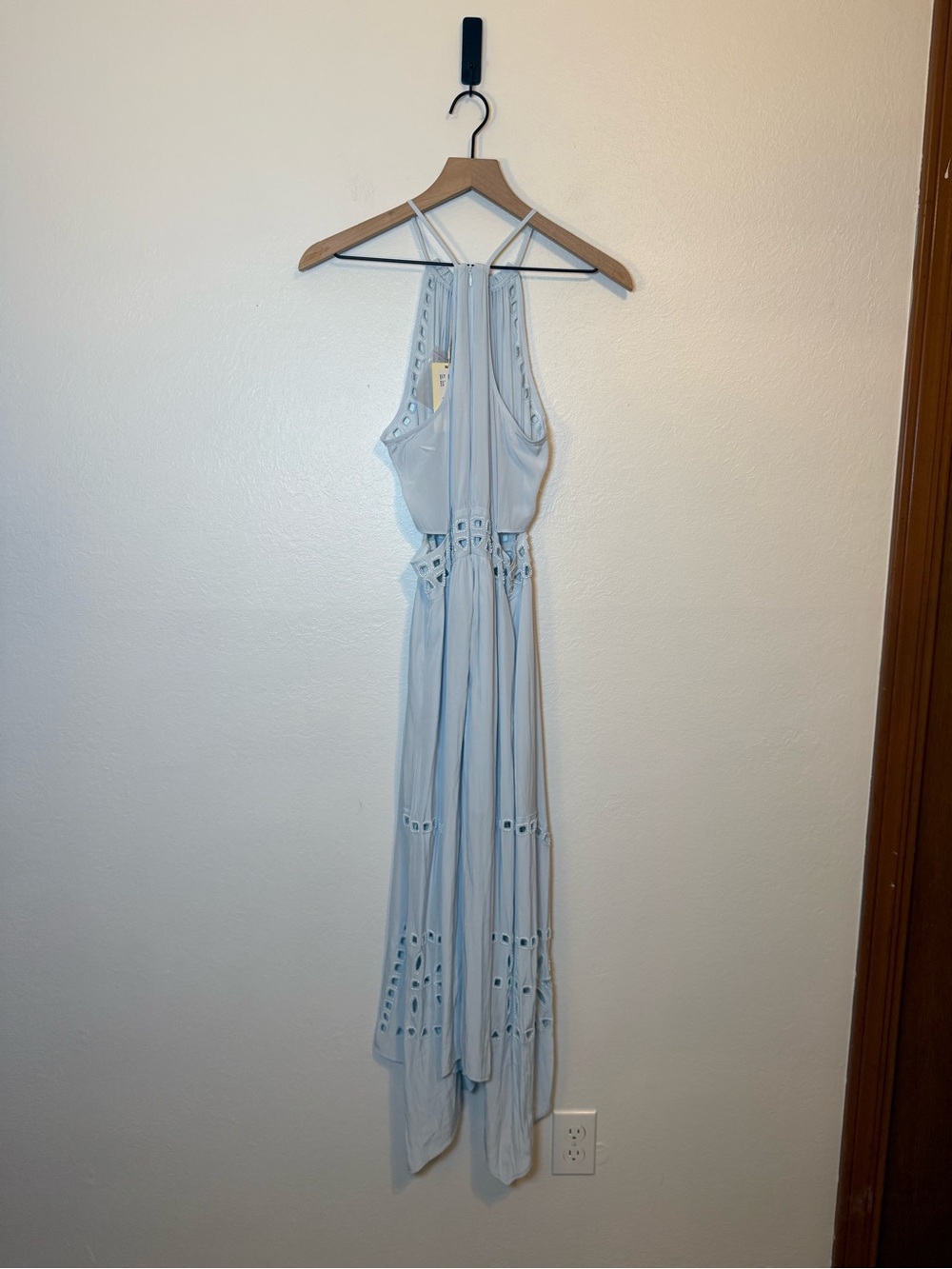 Ramy Brook Henley Eyelet Midi Dress In Blue - Picture 7 of 9